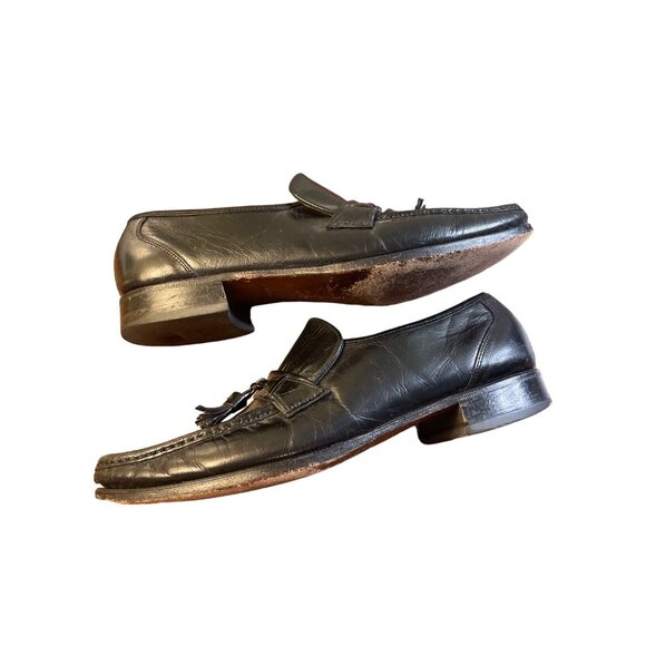 Florsheim Mens Black Tassel Detail Slip On Loafers Sz 9.5 - Picture 2 of 9